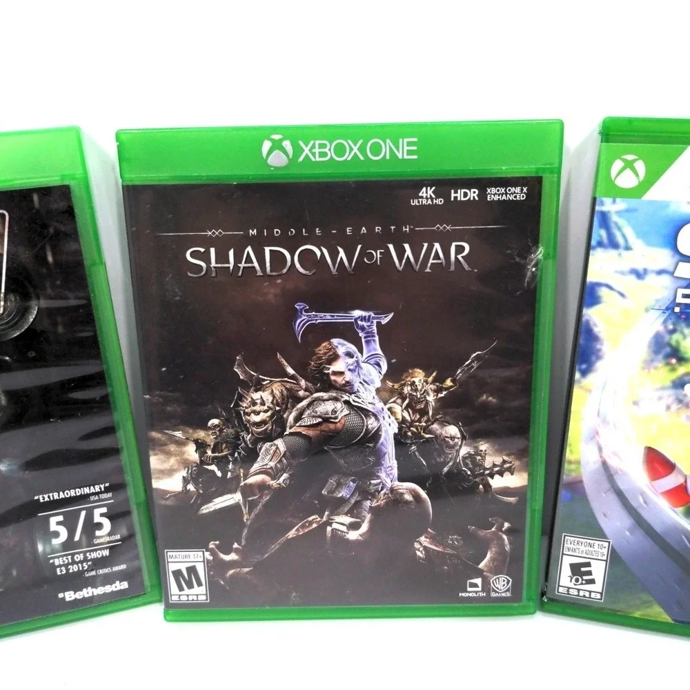 Xbox One 3 Game Lot Fallout 4 Shadow of War Sonic Frontier RPG Action Bundle CIB